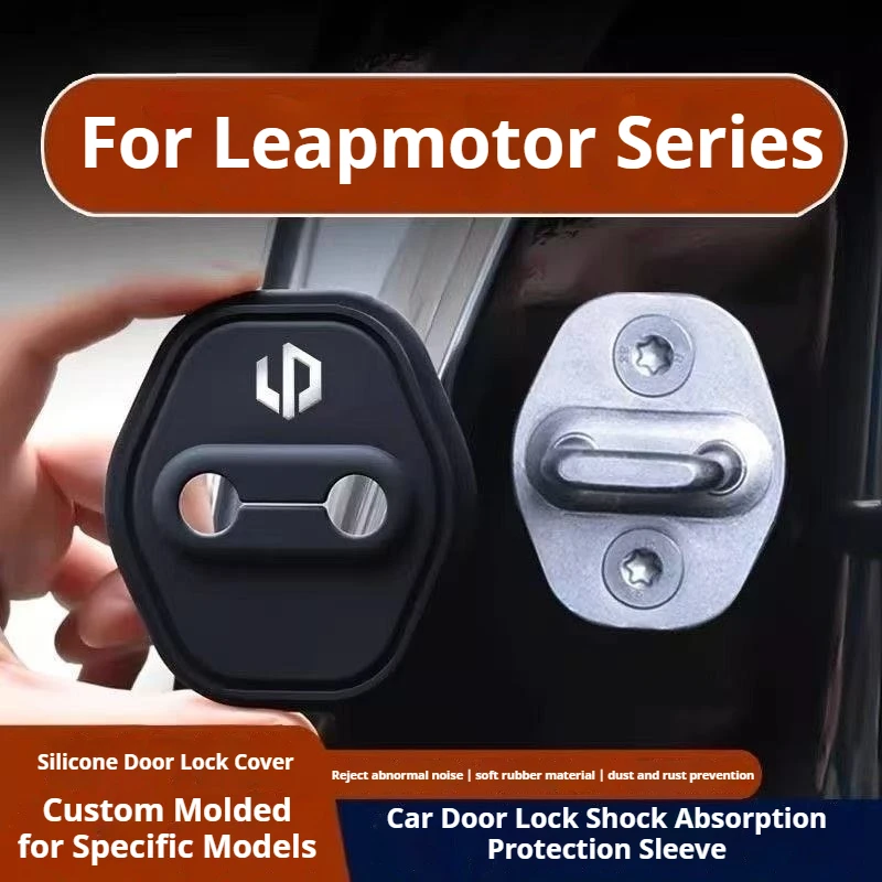 Car Silicone Door Lock Cover Anti Vibration Buffer Pad Protective Accessories For Leapmotor B10 B01 C10 C01 C11 C16 T03