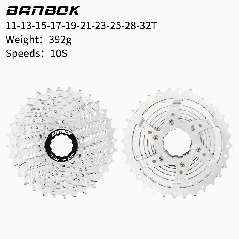 BANBOK 10 Speed Road Bike Cassette Sprocket 11-25T/28T/32T X10 10V Original Bicycle Chains Flywheel Kit Parts