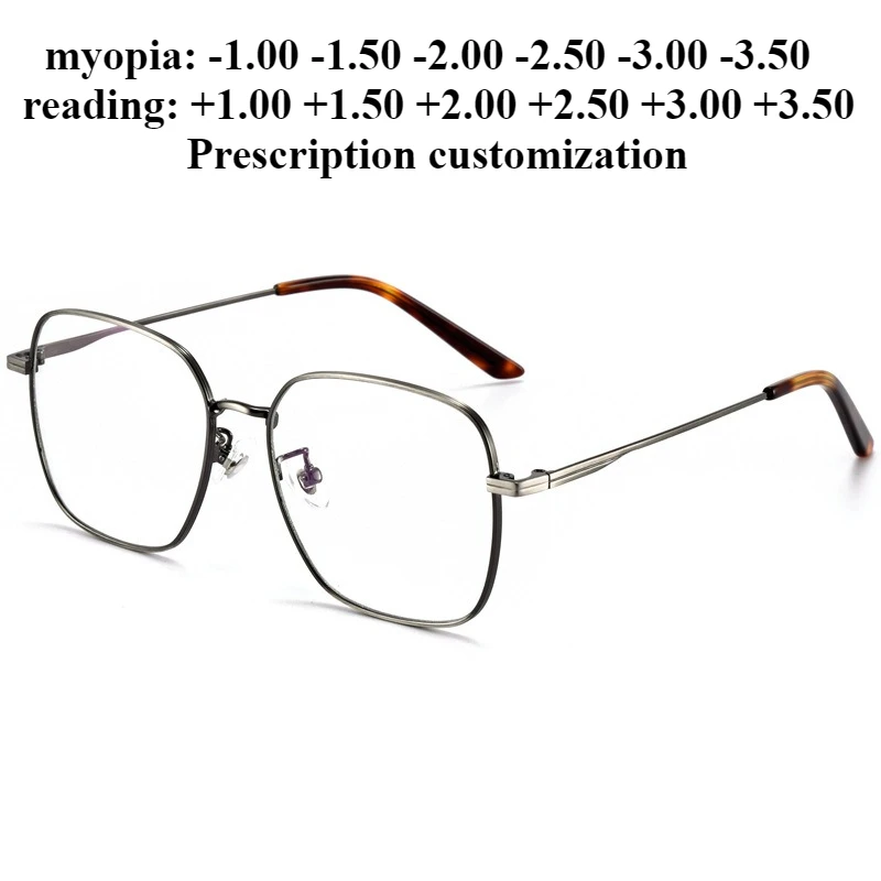 

54 мм новые винтажные очки в большой квадратной оправе, очки по рецепту, очки для чтения с защитой от синего света + 1,50