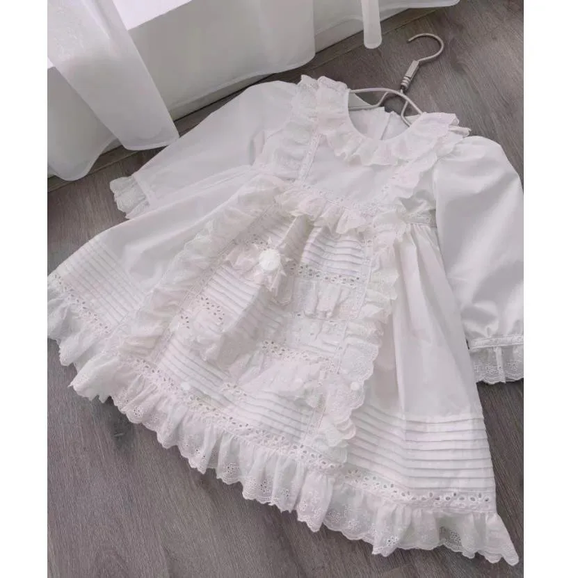 

Summer Spanish Lolita Princess Dress Lace Design Birthday Baptism Party Gown Children Boutique Dresses For Girls Eid A2467