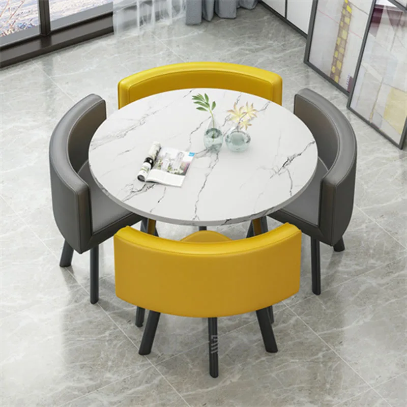 Juego de Mesa de centro de lujo para Bar, restaurante nórdico, elegante, Mesa de centro de Hotel, Mesa minimalista Funky, muebles de Casa plegables