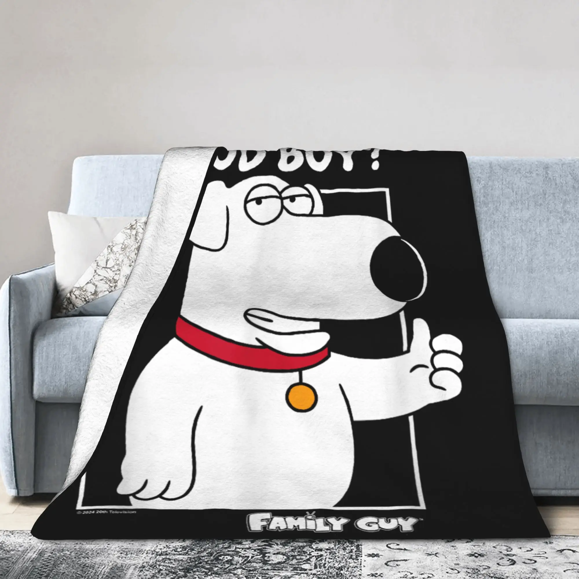 Families Brian Griffin Guys Blankets Fleece Print Who's A Good Boy Breathable Ultra-Soft Throw Blanket for Office