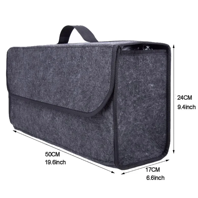 Large Anti Slip Compartment Boot Storage Organizer Tool Car Storage Bag Car Trunk Organizer Soft Felt Storage Box Accessories