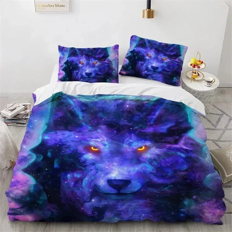 

New 3D Print Wolf Exotic Animal Comfortable Duvet Quilt Cover Pillowcase Bedding Set Children Bedroom Decoration Home Textile
