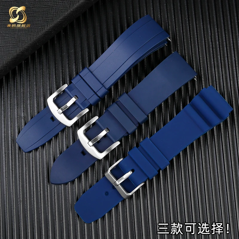 Quick release Silicone Watchband Dark Blue Green orange Watch Strap 20mm 22mm 23mm 24mm fluororubber Butterfly clasp Wrist Band