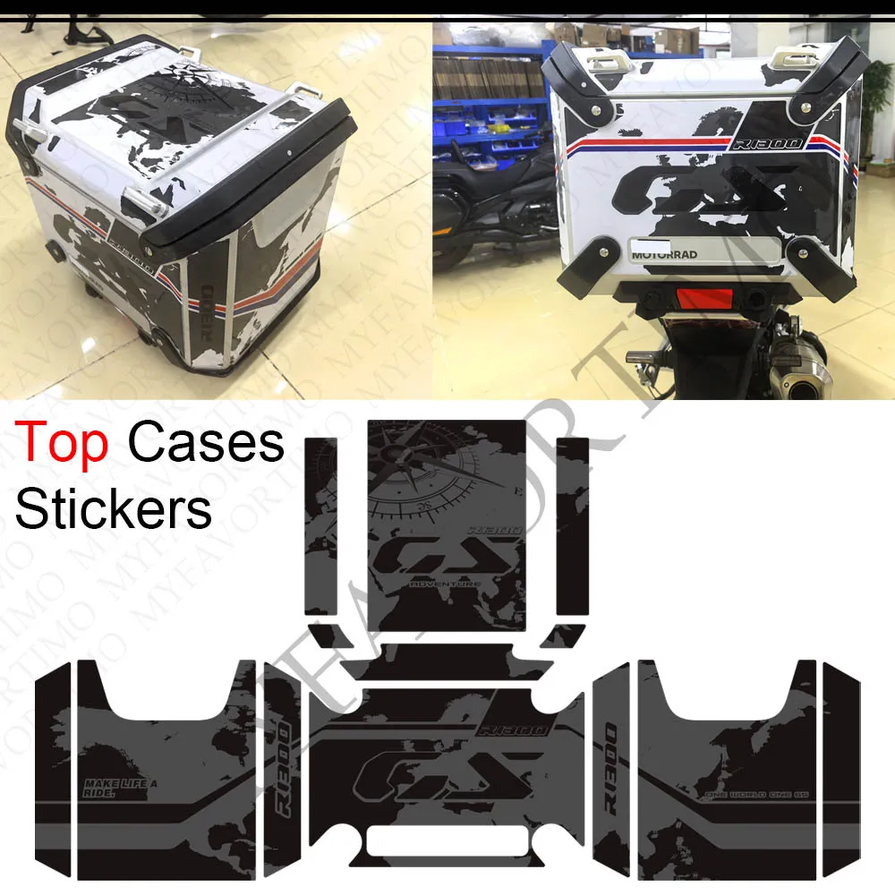 

Motorcycle For R1300GS R 1300 GS R1300 ADV GSA Adventure carrier Aluminium Trunk Luggage Panniers Side Top Cases Stickers