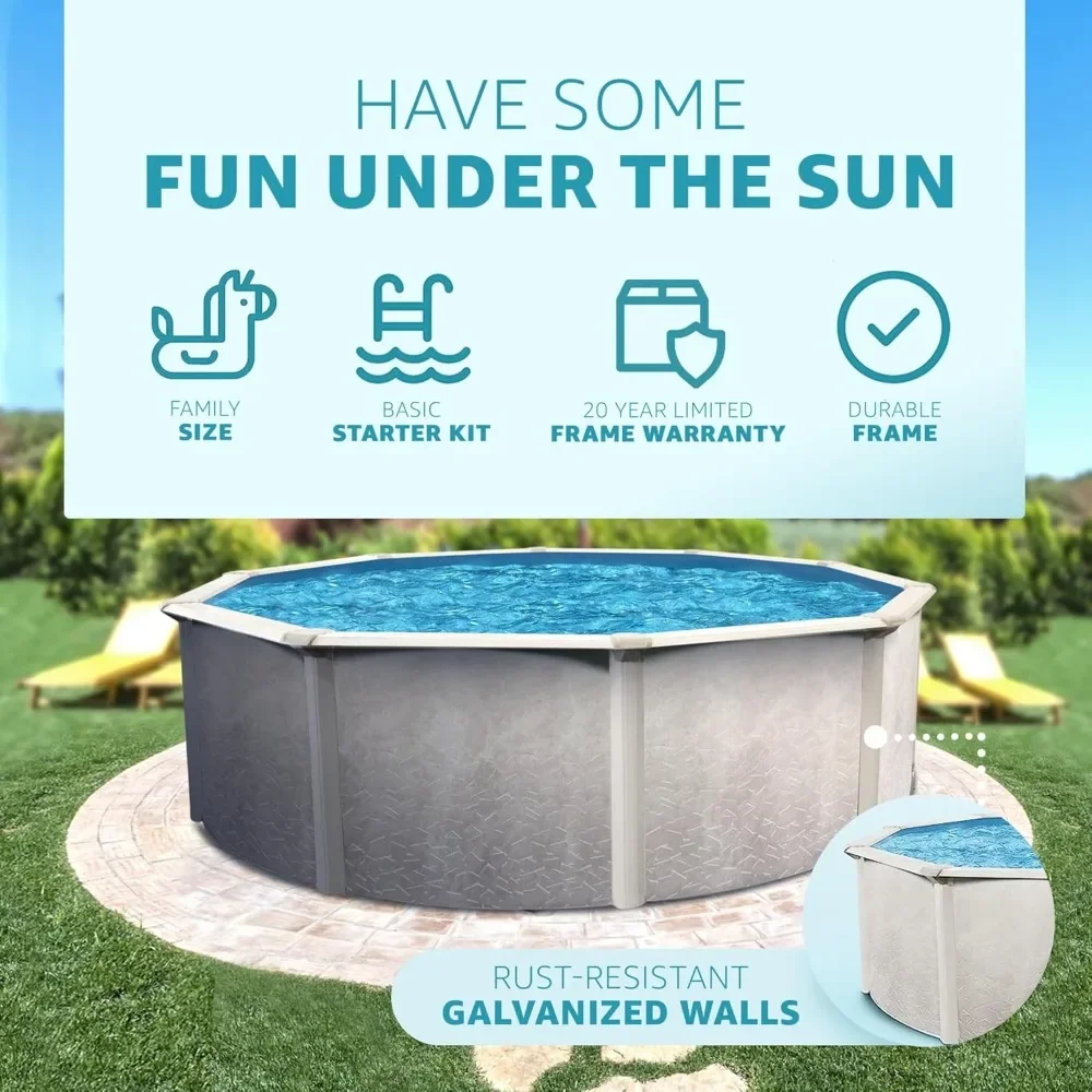 Swimming Pool, Steel-Frame Above-Ground Pool Kit w/ Sand Filter & Pump, Phoenix, 15', Swimming Pool