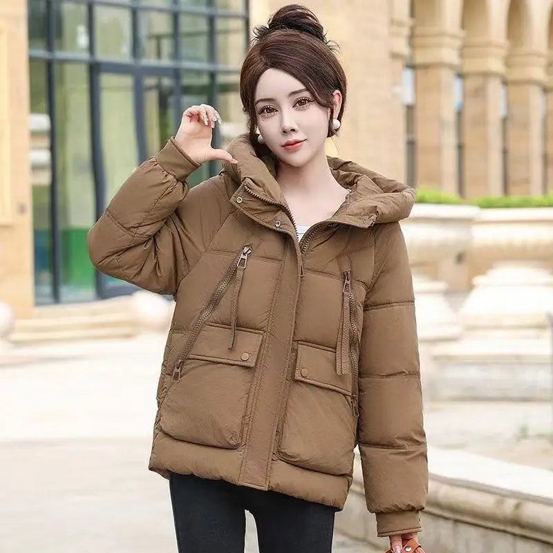 

Новинка 2025 года, зимний пуховик, женские парки, высококачественное теплое хлопковое стеганое пальто, женское пальто с капюшоном, женская зимняя одежда, верхняя одежда