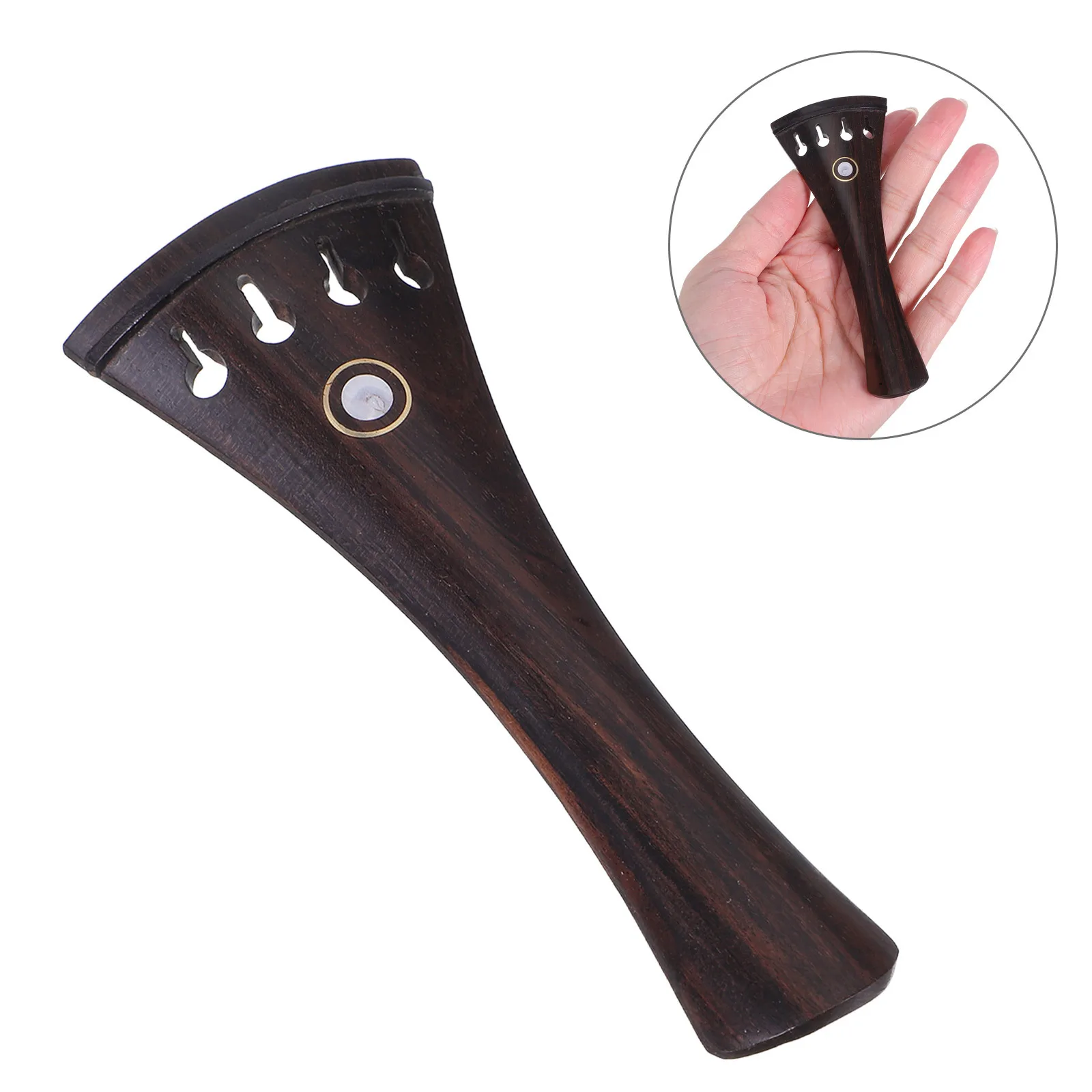 

Violin Tailpiece: Solid Wood String Holder Block For Enhanced Sound Stability Durable Replacement Part Compatible With All