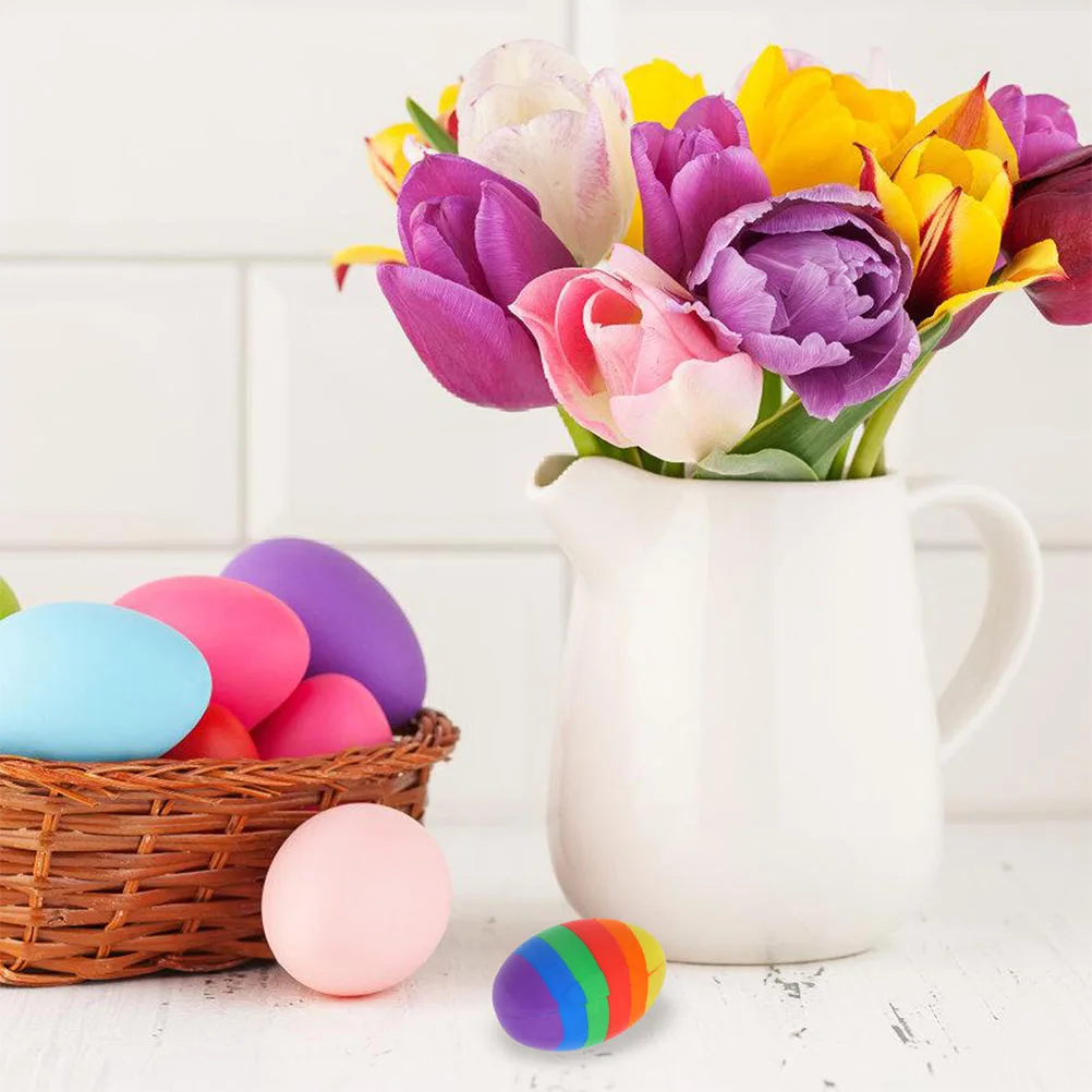 

6 Pcs Erasers Easter Egg Cute Mini Pencil for Teachers Classroom Prize Supplies Student