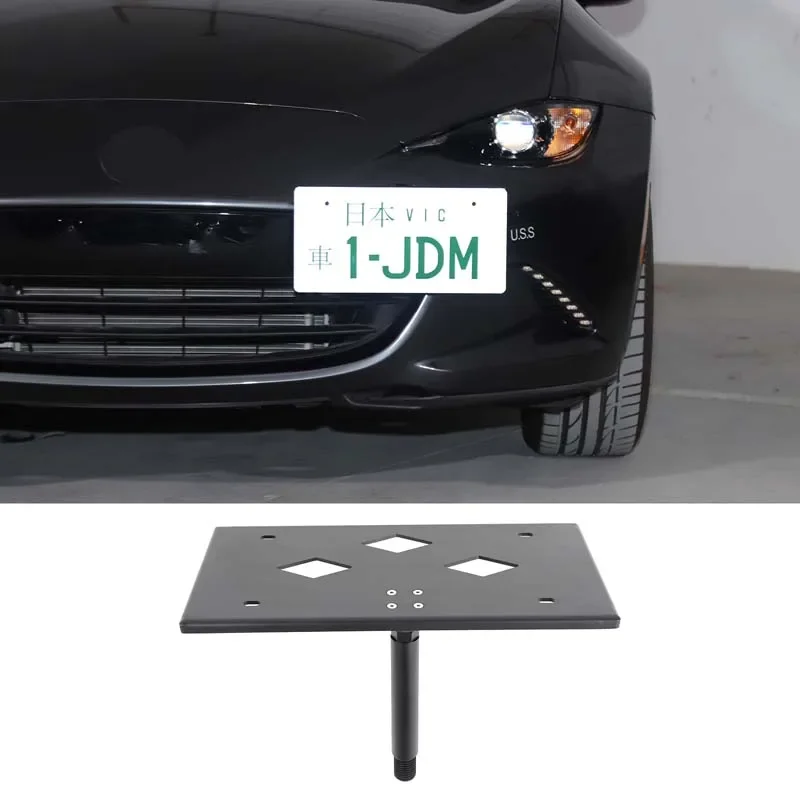 For Mazda MX-5 ND 2016-2025+ Aluminum Alloy Black Car front bumper license plate rack exterior accessories (Japanese version)