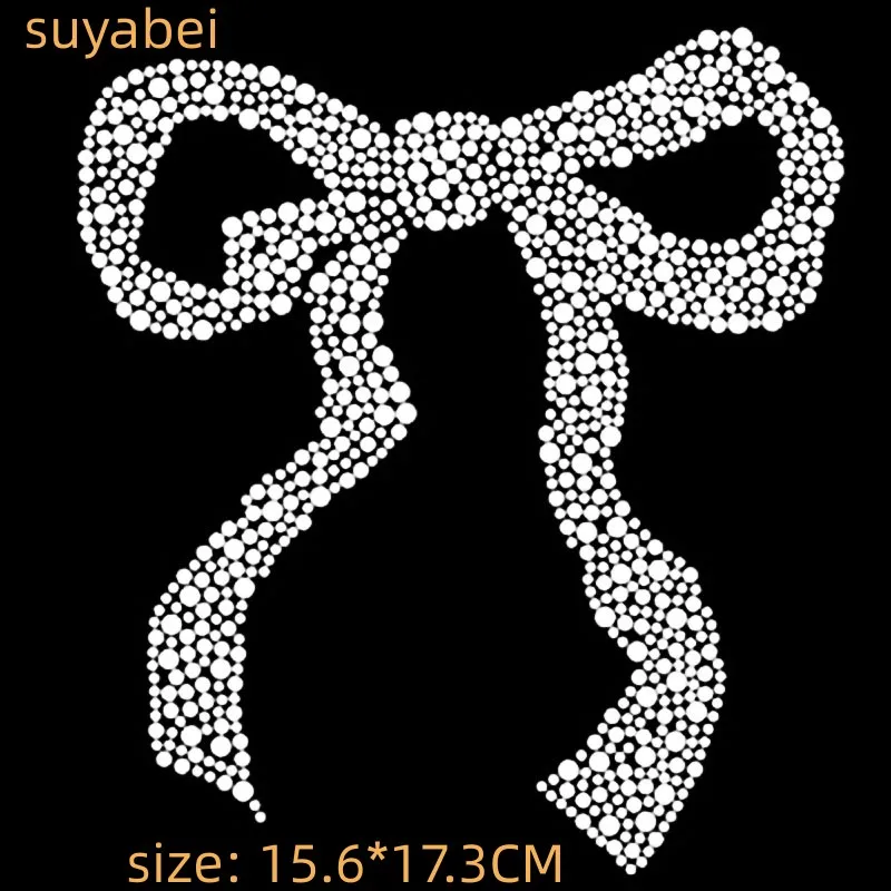 

Knot bow Shirt appliques designs iron on transfer hot fix rhinestone transfer motifs iron on applique patches shirt