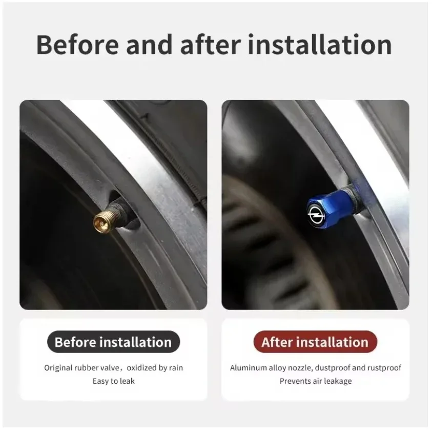 Bouchons de Valve de pneu de roue de voiture, couvercles de tige de pneu, étanches à la poussière d'air, adaptés à Opel Astra J Antara ‌ Zafira Rocks Mokka-e Corsa Insigne