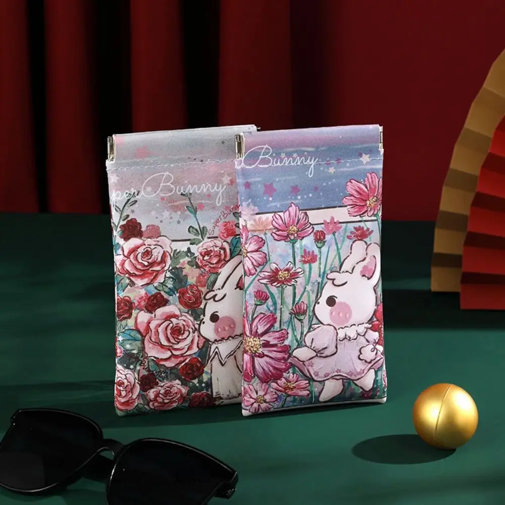 Portable PU Leather Glasses Bag Rabbit Storege Case Glasses Box Cartoon Printed Eyewear Protector