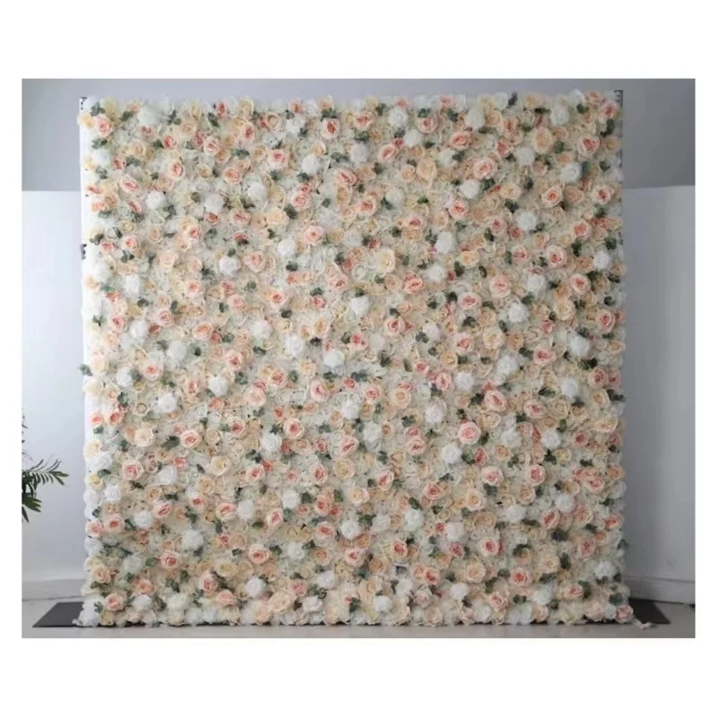 Parete di fiori artificiali roll up flower wall per fondale di nozze