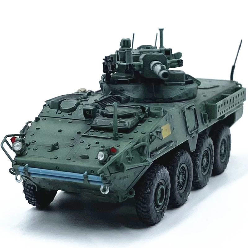 1:72 Scale American M1128 Stryker Mobile Launch Weapon Tank Eight-wheeled Armored Vehicle Finished Model Collectible Toy Gift