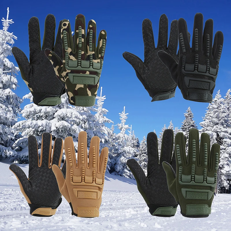 Outdoor Tactical Military Camouflage Gloves Paintball Soldier Combat Police Anti-Skid Bicycle Full Finger Gloves Men Gloves