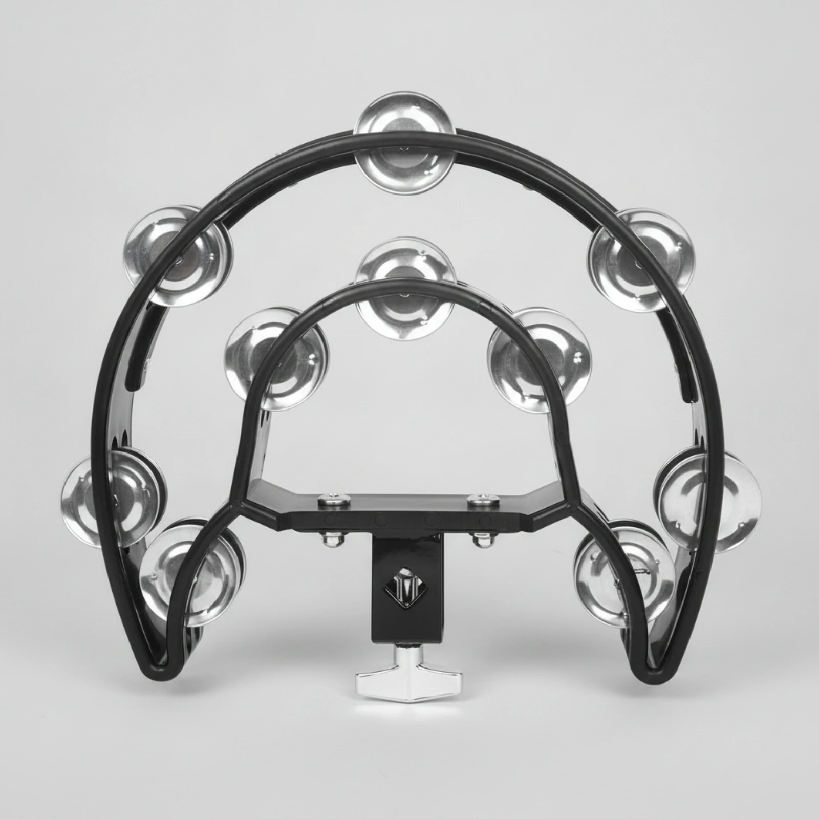 Tambourine with Mounting Clamp Mountable Drum Kit Tambourine Clamp-on Percussion Frame Double-Row Jingle Hoop Easy to Install