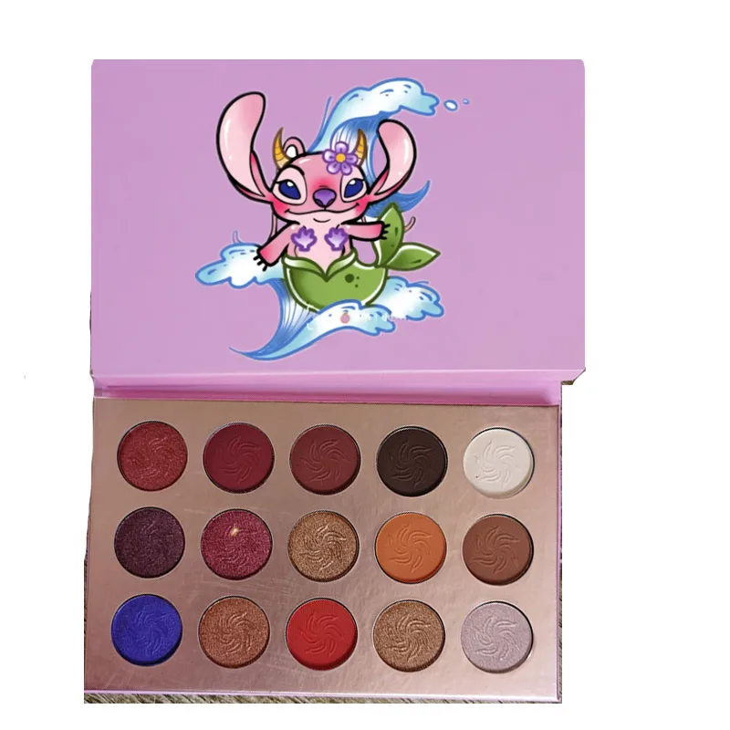 Creativity Stitch Eye Shadow Palette Colorful Fashion Student Girl Kawaii Cartoon Pattern Cosmetic High Capacity Life Supplies