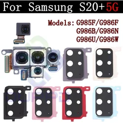 Back Main Front Camera For Samsung Galaxy S20+ 5G G985F G986F G986B G986U Rear Camera Cover Frame Lens Flex Cable Parts