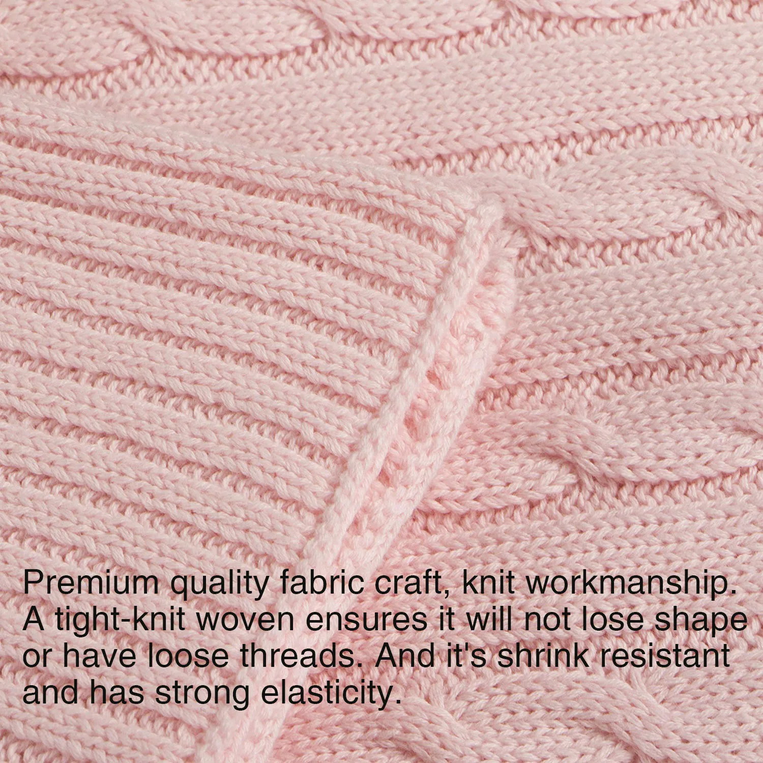 Ntbay 100% Cotton Cable Knit Toddler Blanket, Soft Warm Unisex Baby Blanket for Crib