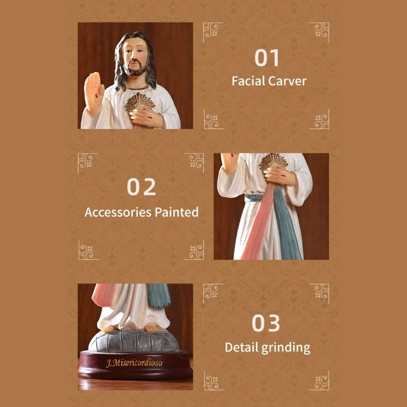 Christian Faith Jesuss Sculpture Jesuss Hand-raising Figure Religious Decors