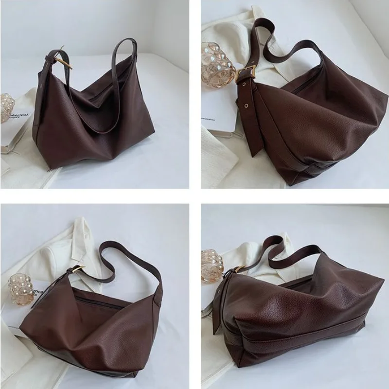 2024 New Fashion Sense Soft Leather Shoulder Bag Ladies Commuting Bag Versatile Large Capacity Messenger Bags PU Tote Bags