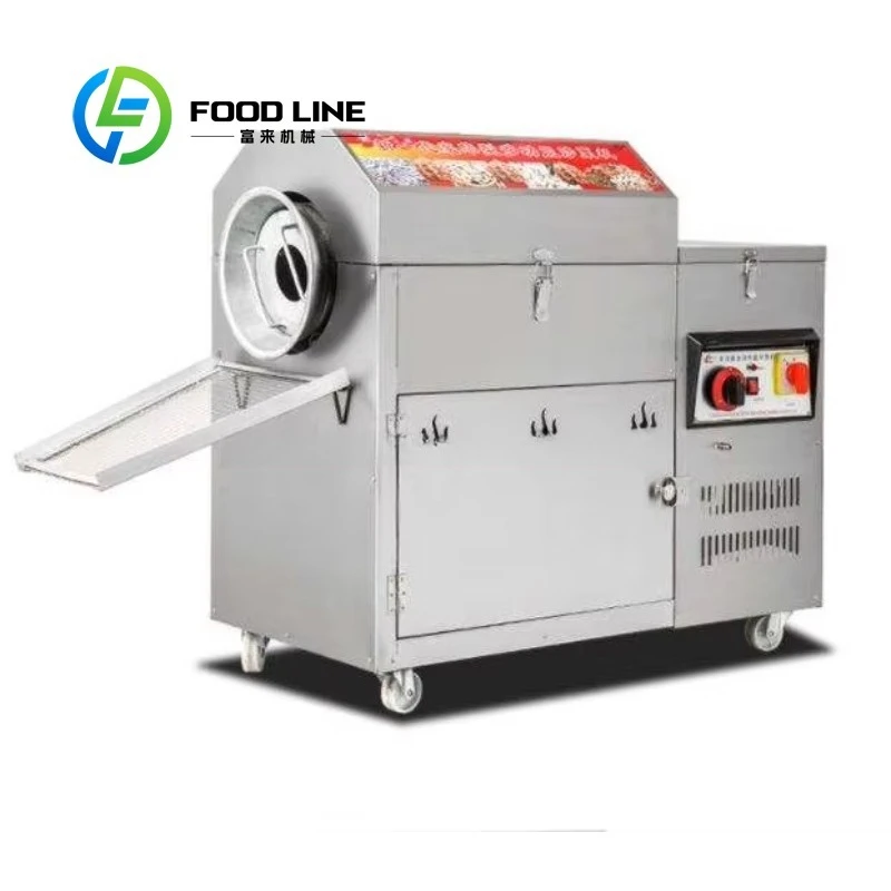 Commercial Automatic  Multi-Functional Nut Roasting Machine for Bakery Use-Roasts Chestnuts Peanuts Sesame Seeds