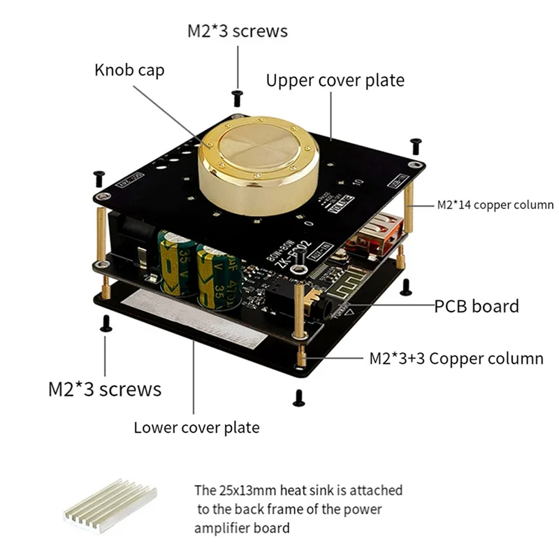 Y43A-ZK-F802 5.1 Bluetooth 80W 2.0 Channel Power Amplifier Board Parts With Short Circuit Protection For Sound Box