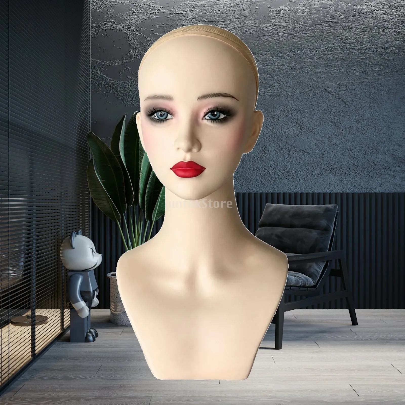 PVC Mannequin Bust Versatile Female Mannequin Head and Shoulders for Salon Owners, Retail Merchandising, Photography Props