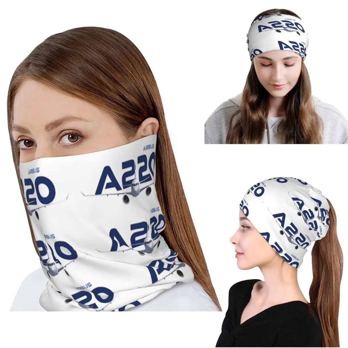

Бандана-шарф для шеи Airbus A220, многофункциональная повязка на голову, шапка-бини, унисекс, для взрослых, дышащая.