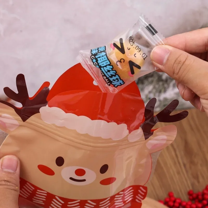5-30Pcs Candy Zipper Bags Xmas Tree Santa Packaging New Christmas Gift Bag Self Sealing Handbag Xmas Party Decoration Gift Sack