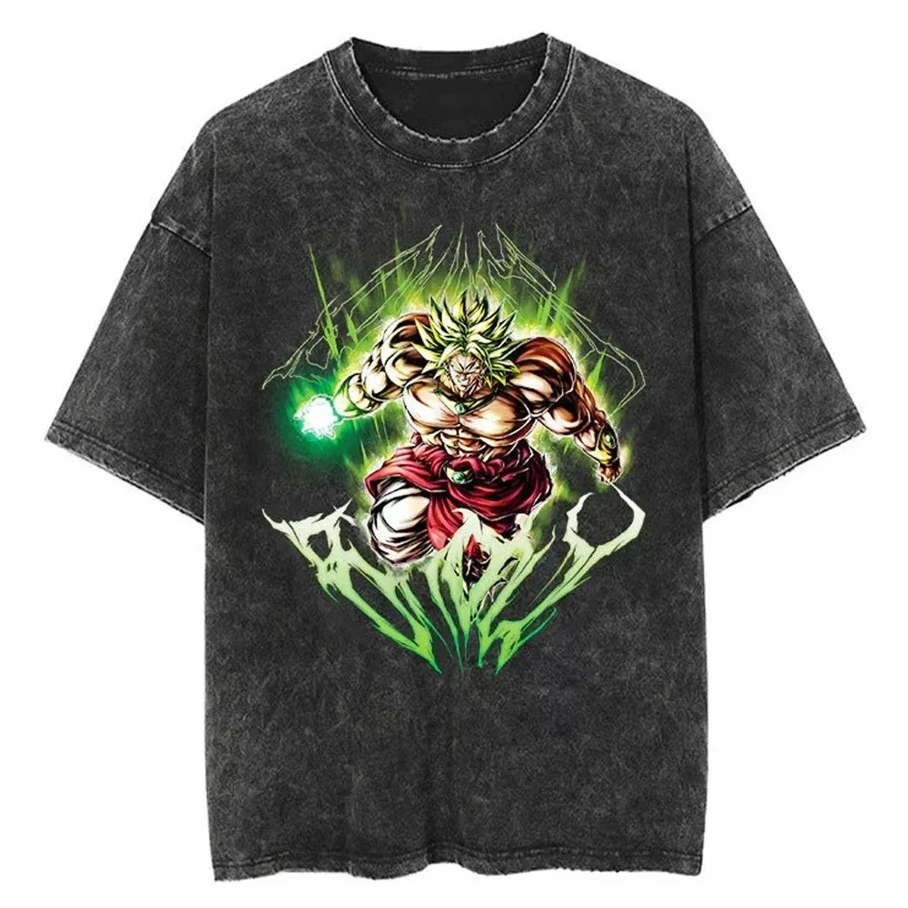 Übergroße Cosplay-Kostüme Broli 2026 Sommer Neues Produkt Y2K Street Hip Hop Retro Herren Washed T-Shirt