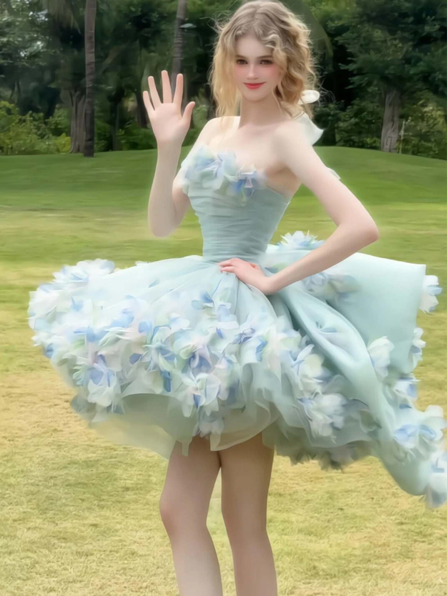 

Вечернее платье в стиле принцессы без бретелек для женщин, с пышной юбкой на высокой талии, длинное, для свадьбы, выступлений и вечеринок