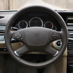 Car Steering Wheel Cover Black Artificial Leather For Mercedes Benz W204 C-Class C280 C230 C180 C260 C200 C300 2007 2008 2009