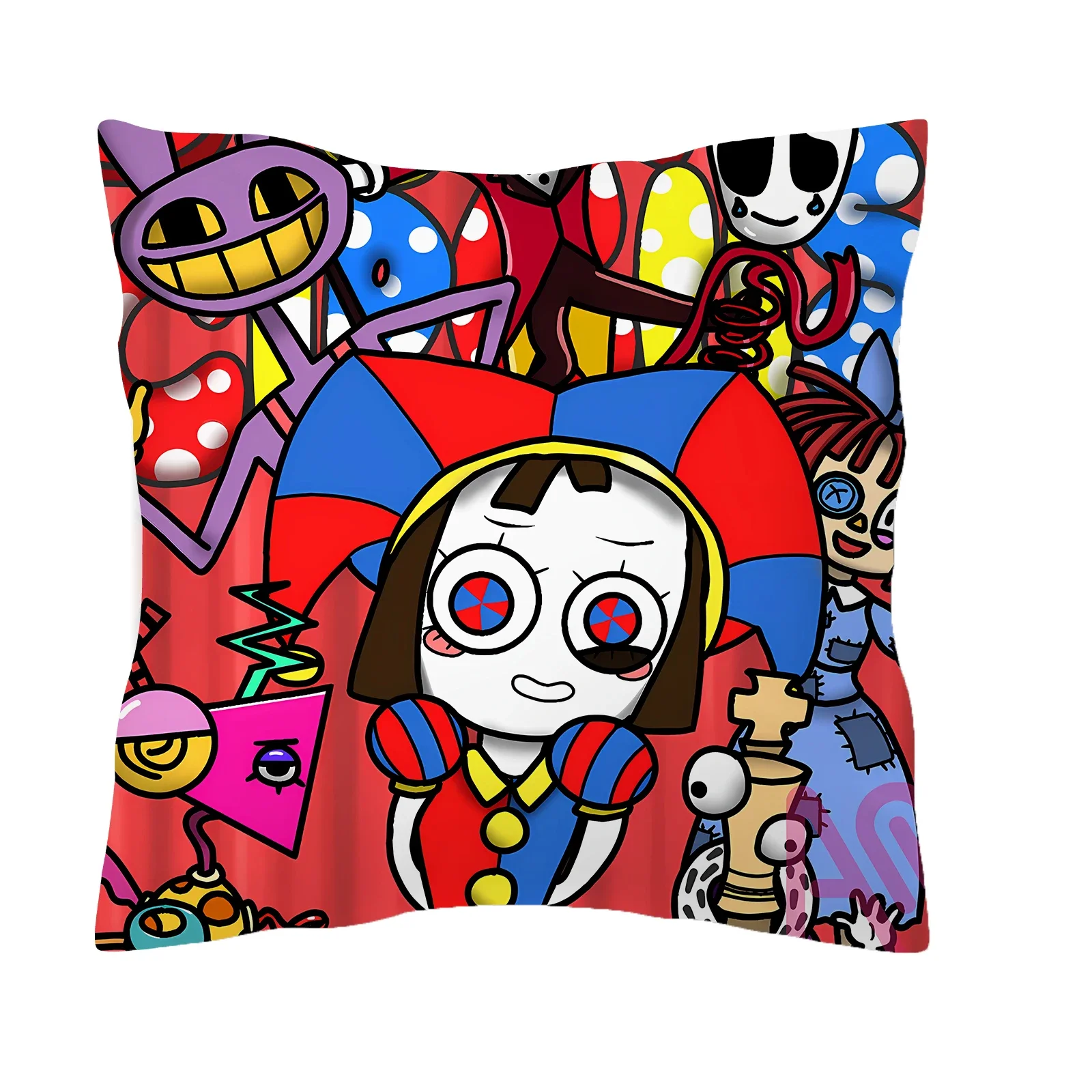 45x45cm The Amazing Digital Circus Square Pillowcase Living Room Pillow Cushion Cover Bedroom Bed Decorations Household Product