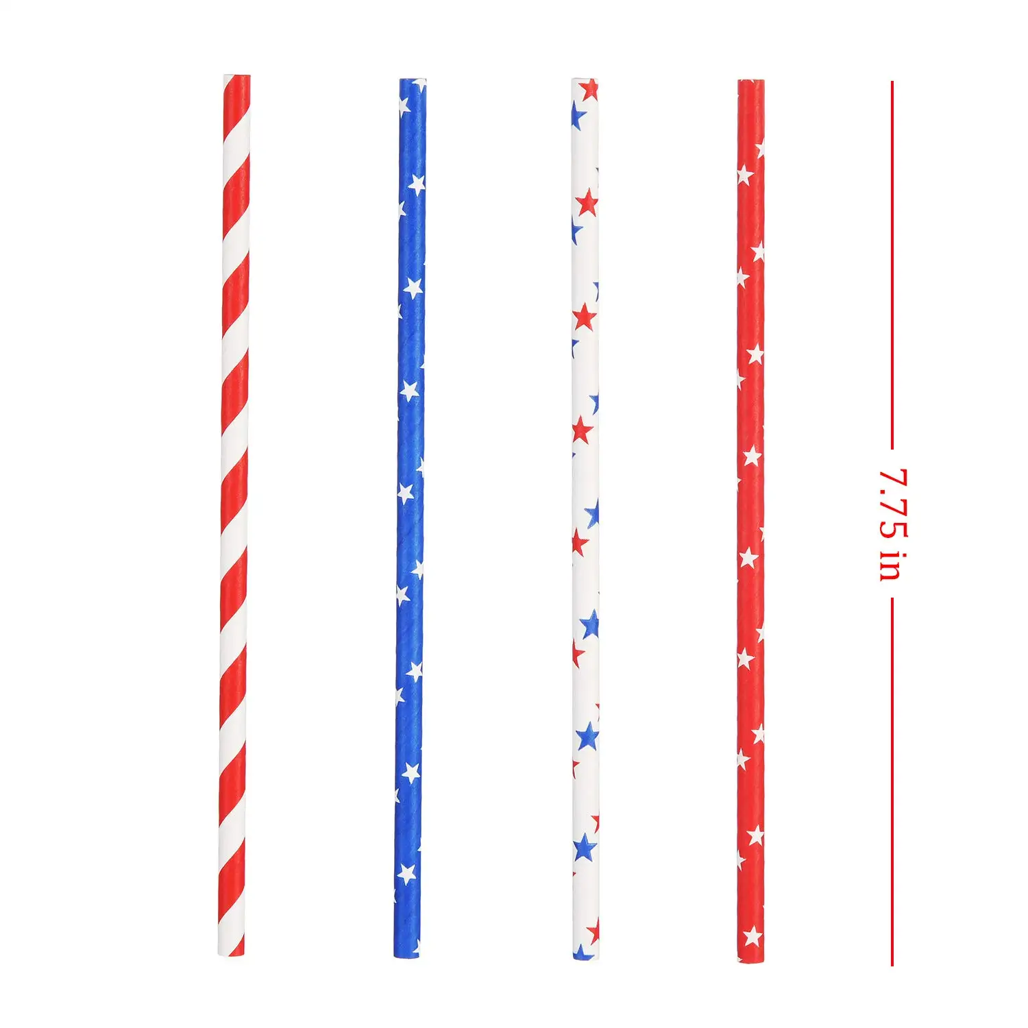 Papierstrohhalme mit amerikanischer Flagge, rot, blau, weiß, Stern-Trinkhalme für Partyzubehör im USA-Thema, Dekoration zum 4. Juli, Unabhängigkeitstag – Detail 2