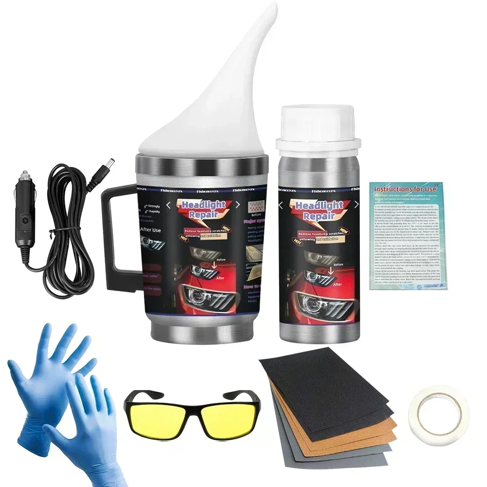 

Car Headlights Renovation Polishing Kit Headlight Restoration Kit Workshop Automotive Care Tool 800ML Liquid Polymer Evaporator