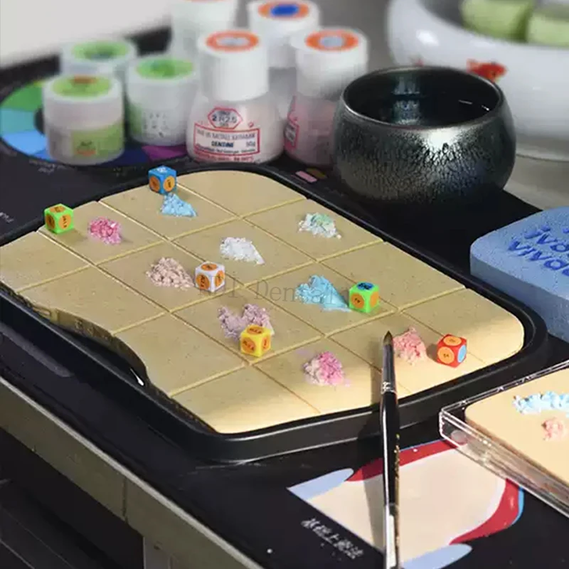 

1Set Dental Lab Denture Adjustable Free Moisturizing Ceramic Palette Dentistry Denture Moisturising Glaze Plate Porcelain Tray