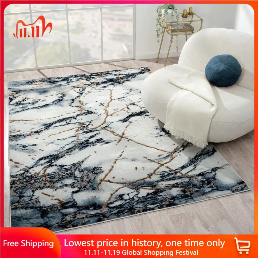 

Area Rug，9x12，Marble Abstract，100% Polypropylene，Dirt-resistant Rugs Are Easy To Maintain，Easy To Clean，Customizable Carpet