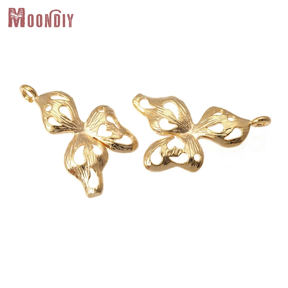 

6PCS 18K Gold Color Brass Flower Charms Pendants High Quality Diy Necklace Earrings Charms Jewelry Making Accessories