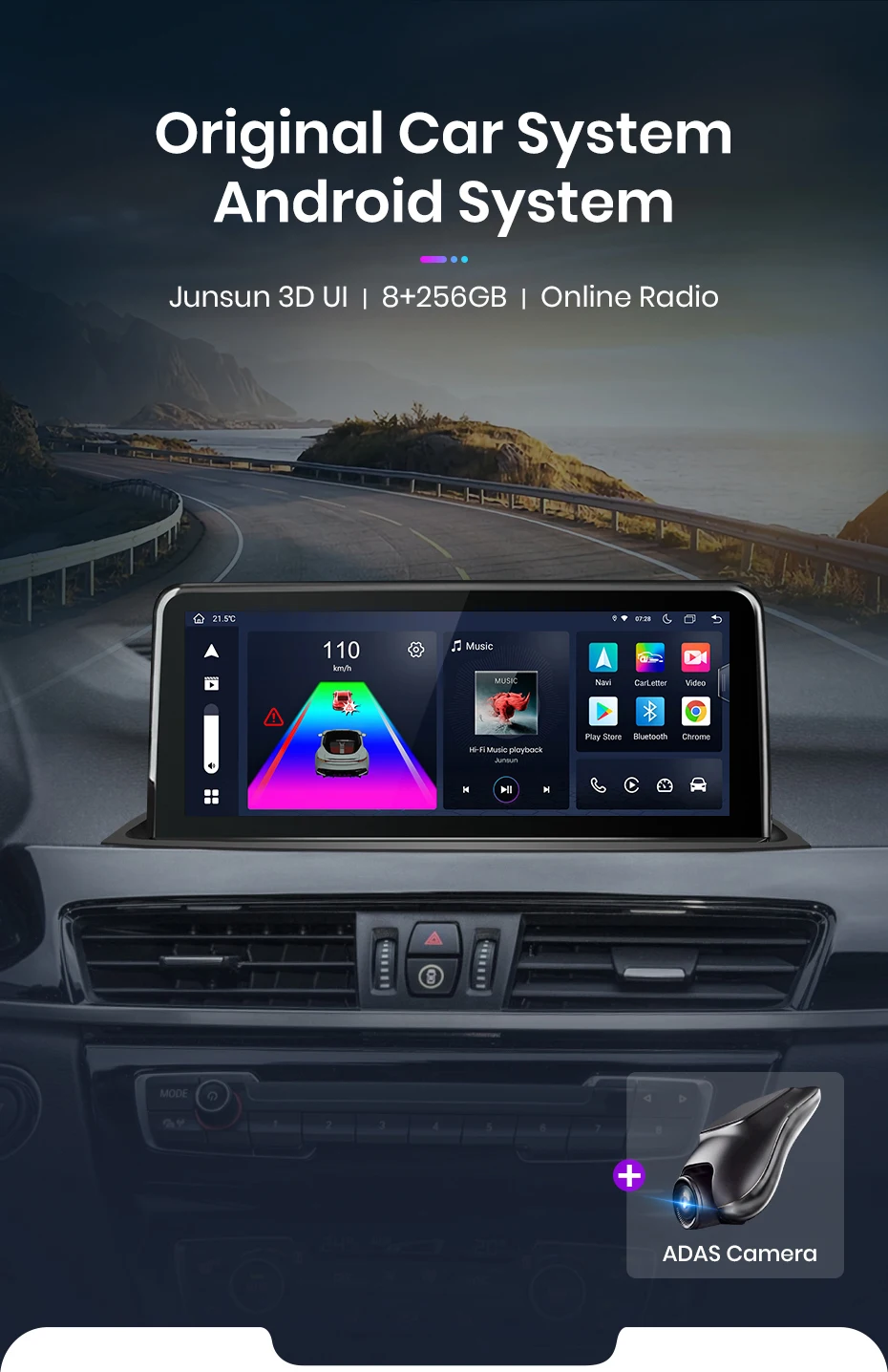 Junsun 10,25 zoll CarPlay Für Apple Auto Radio Multimedia Für BMW X1 F48 X2 F49 2013-2020 Bluetooth drahtlose Android Auto Stereo – Detail 4