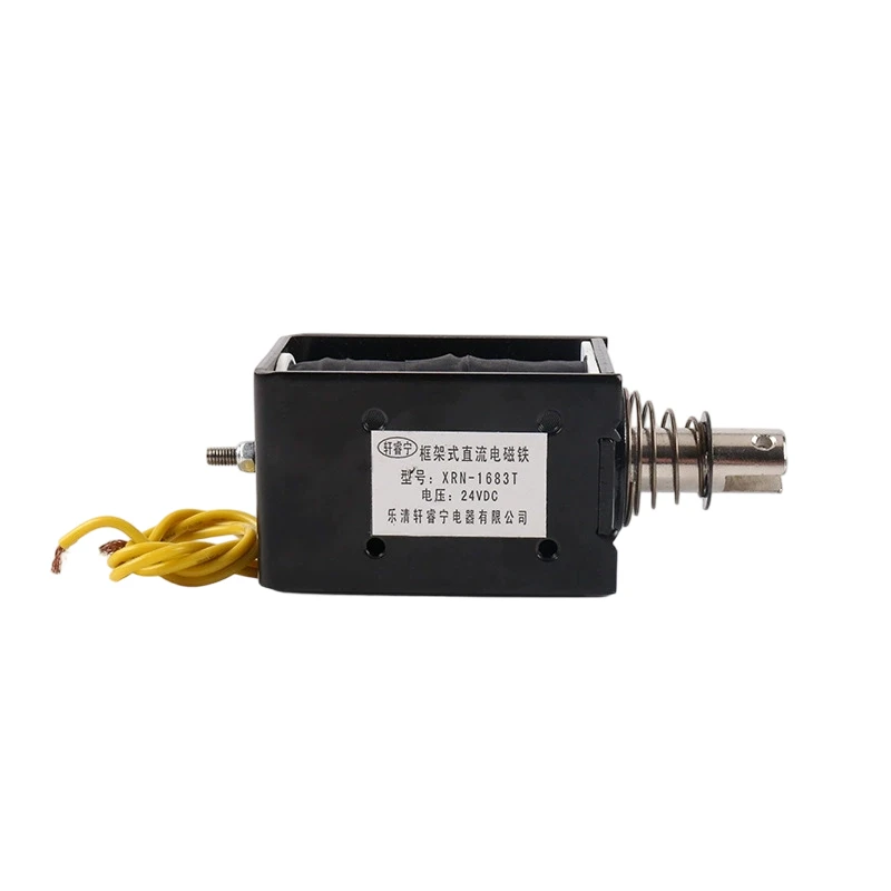 XRN-1683 XRN-1683T DC Frame Push Pull Solenoid Electromagnet 12V 24V Strong Pull Force Linear Actuator 15mm Stroke