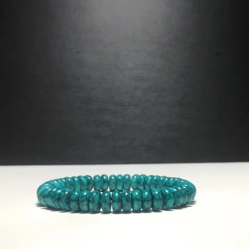 

Hubei Shiyan Premium High Porcelain Net Flower Turquoise Abacus Bead Bracelet Fashionable Versatile