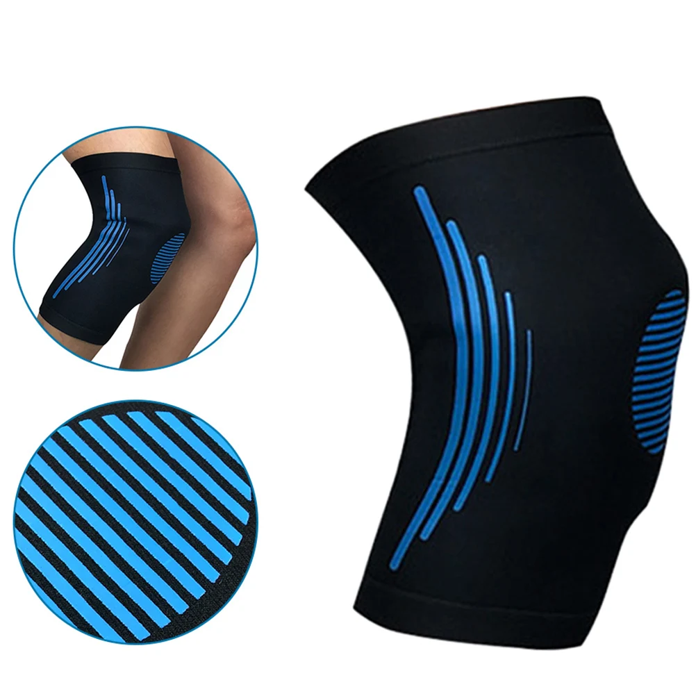 

Knee Support Braces Compression Sleeve Blue Fitness Basketball Pads Sports Safety Lightweight Comfortable Washable Ergonomic