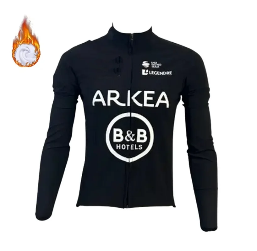 WINTER FLEECE THERMAL 2024 ARKEA BB HOTEL TEAM ONLY Long Cycling Jerseys Mtb Long Sleeve Men Bike Wear Cycling Clothing