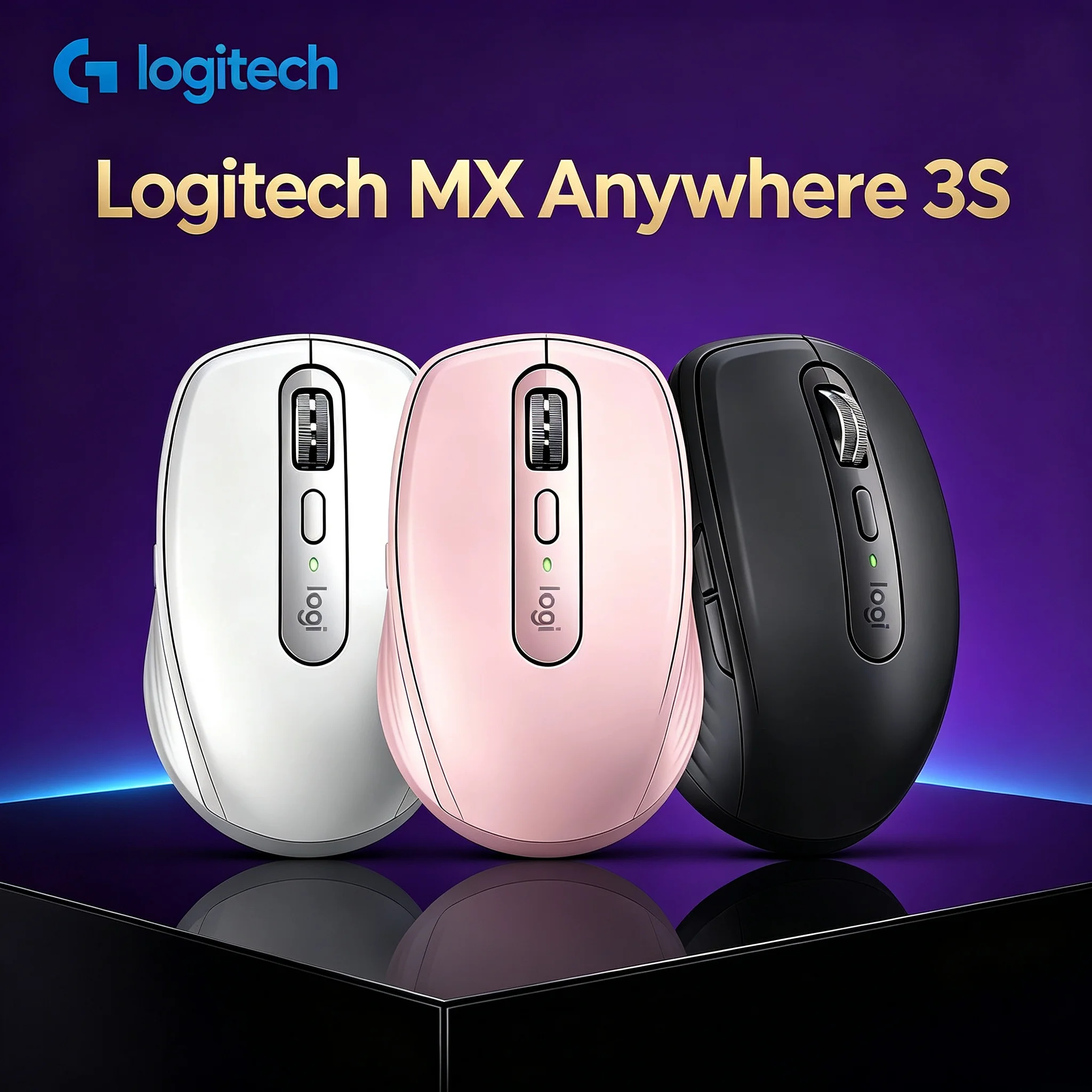 Logitech MX Anywhere 3S Wireless Business Ergonomic Mouse, Quiet Click, Precision Tracking for Office