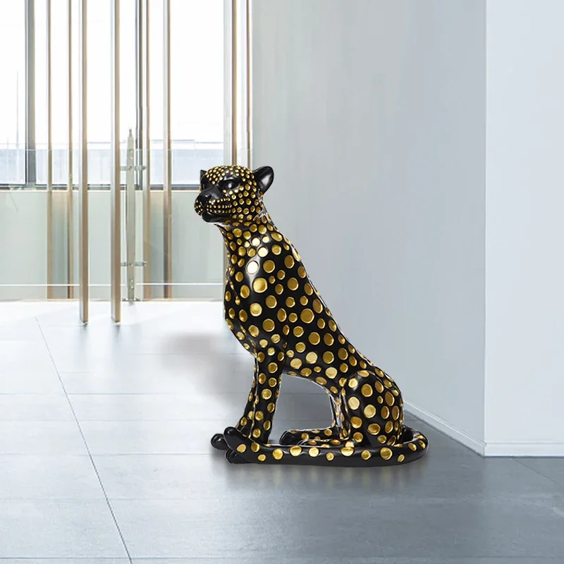 Nordic Home Decoration Animal Leopard Statues And Sculptures Creative Large Ornaments Living Room Figurine Handicraft Gifts