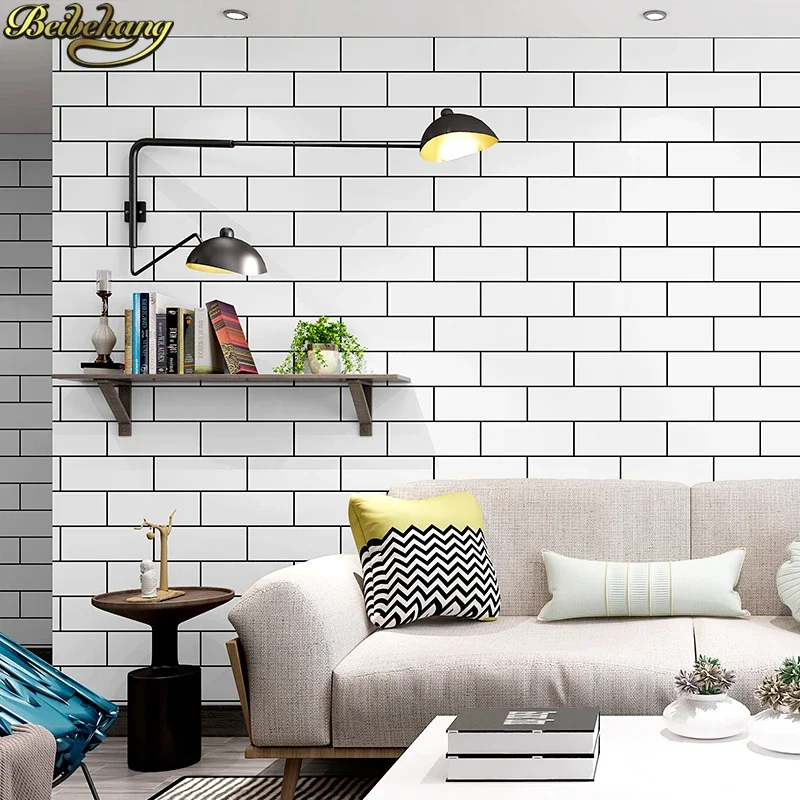 beibehang papel de parede 3d Nordic white brick pattern wallpaper modern background wall paper roll wallpapers for living room