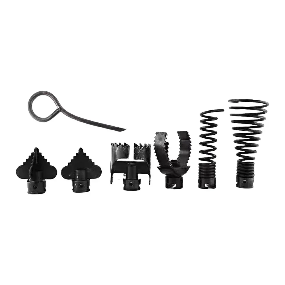 Multi-functional 7-Piece Pipe Cleaning Tool Set Rustproof Combination Tool Head Kit For Drain Cleaner